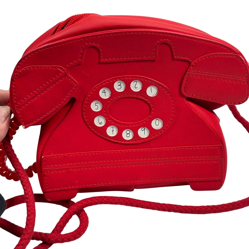 NOVELTY Zara Crossbody Bag Red Rotary Telephone Retro Statement Purse ECLECTIC